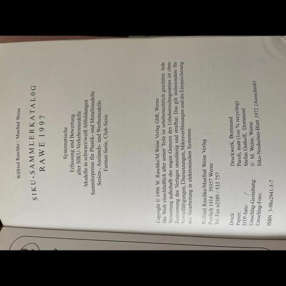 COLLECTIBLE Siku-Sammlerkatalog Rawe 1997 toy catalog 7304 - Picture 3 of 4